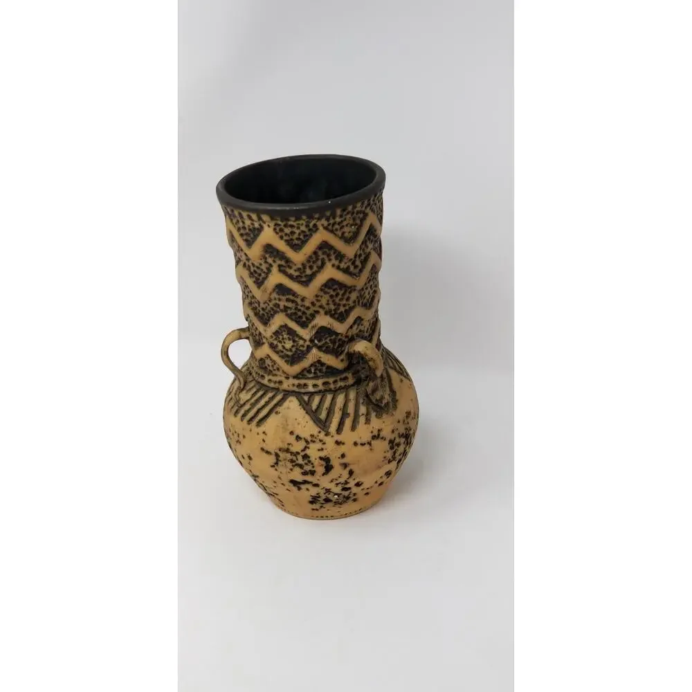 VTG MCM Jasba West Germany Antik Series Art Pottery Vase Zig Zag 151/21